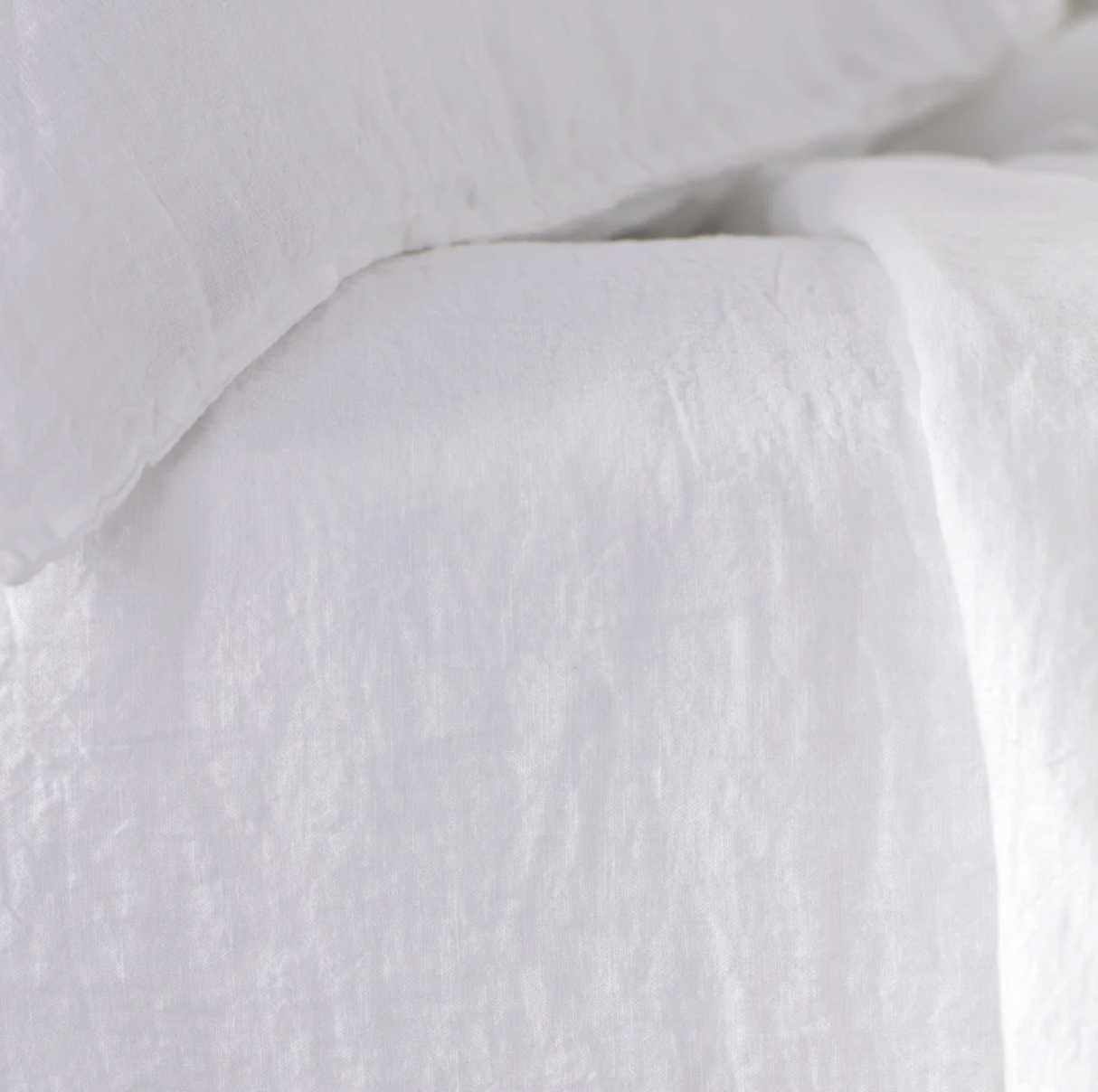Secret Linen Store, White Linen Fitted Sheet