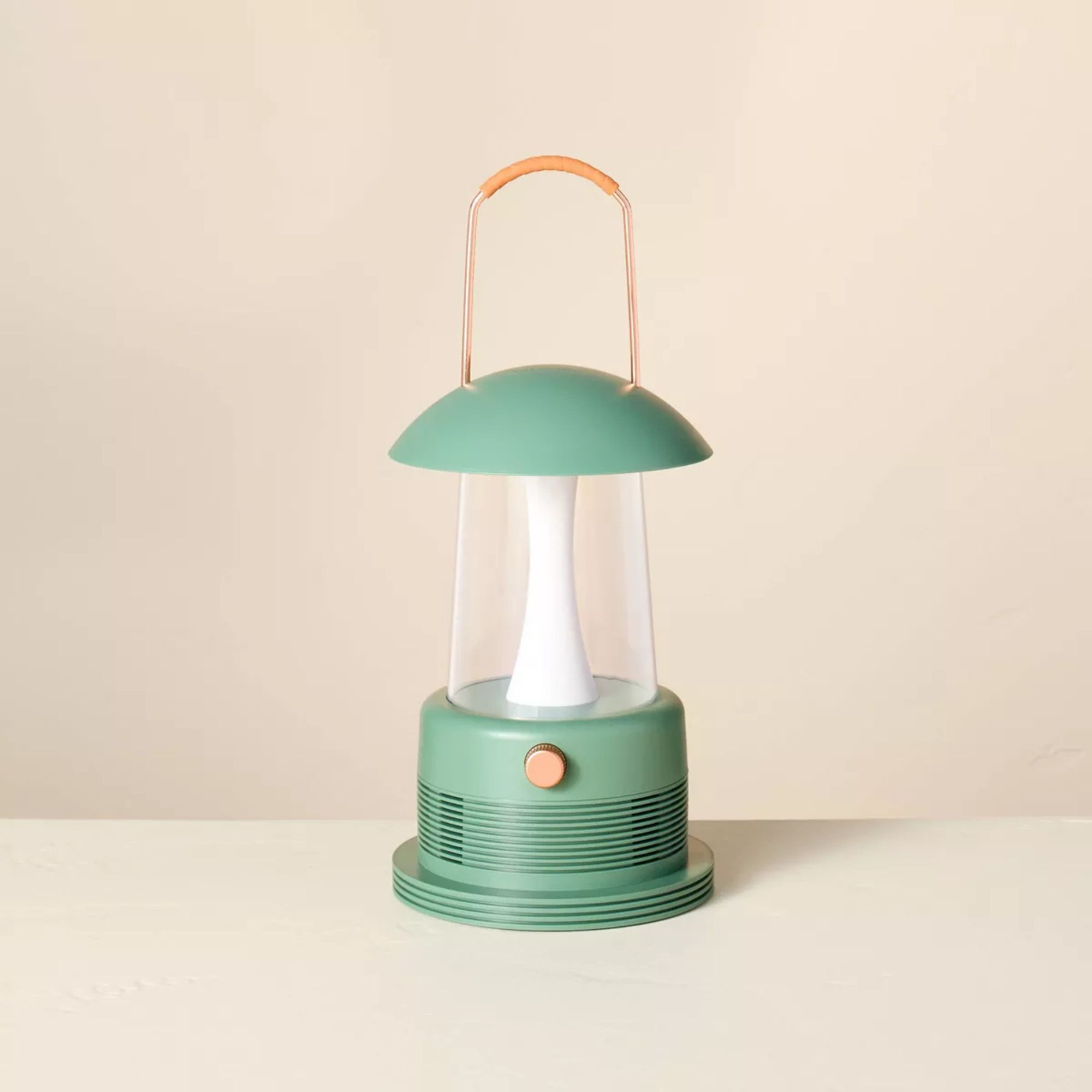 Portable lamp with speaker in green