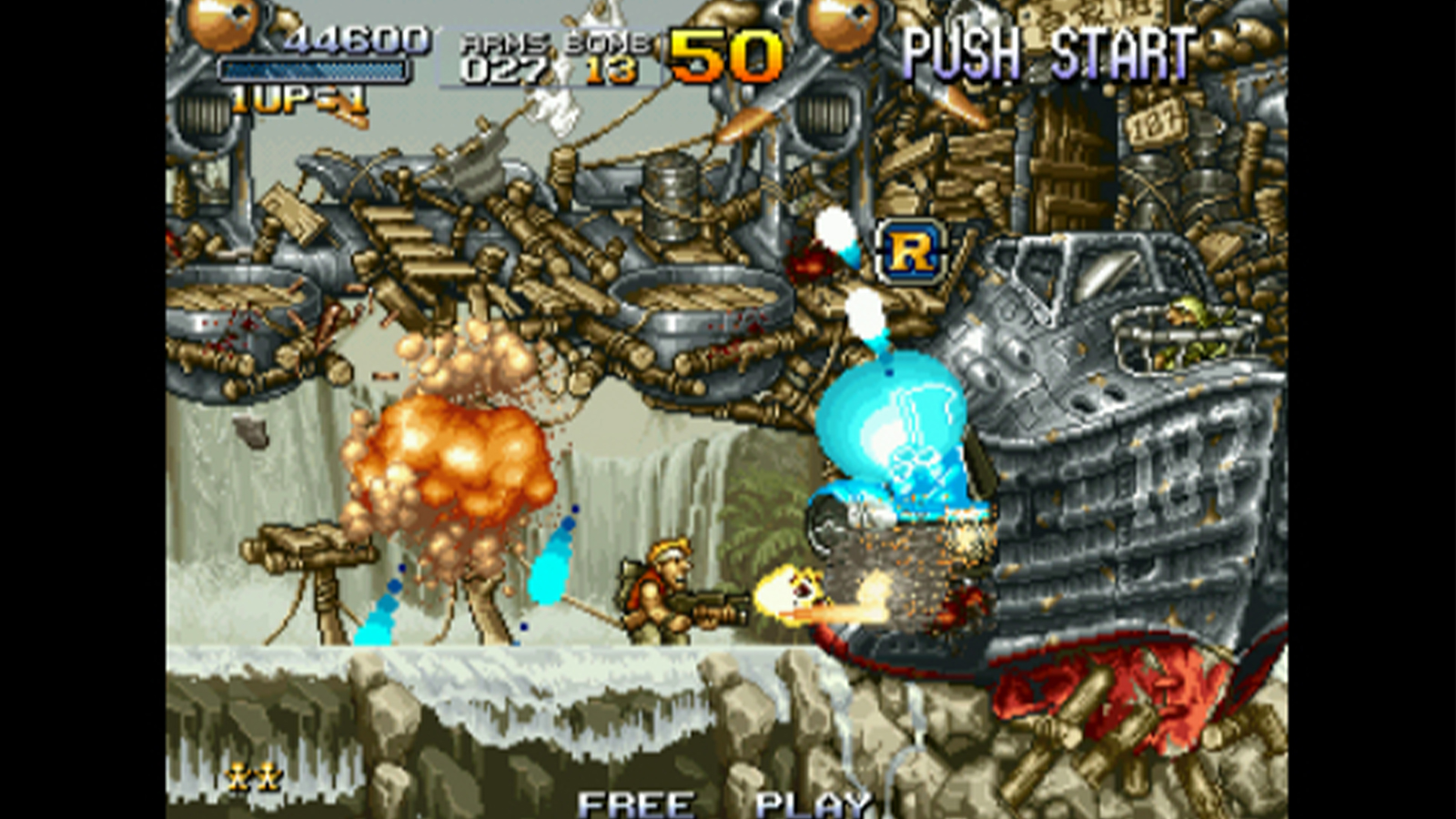 Screens from pixel art shooter Metal Slug