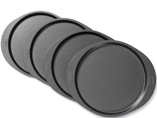 four shallow cake pans