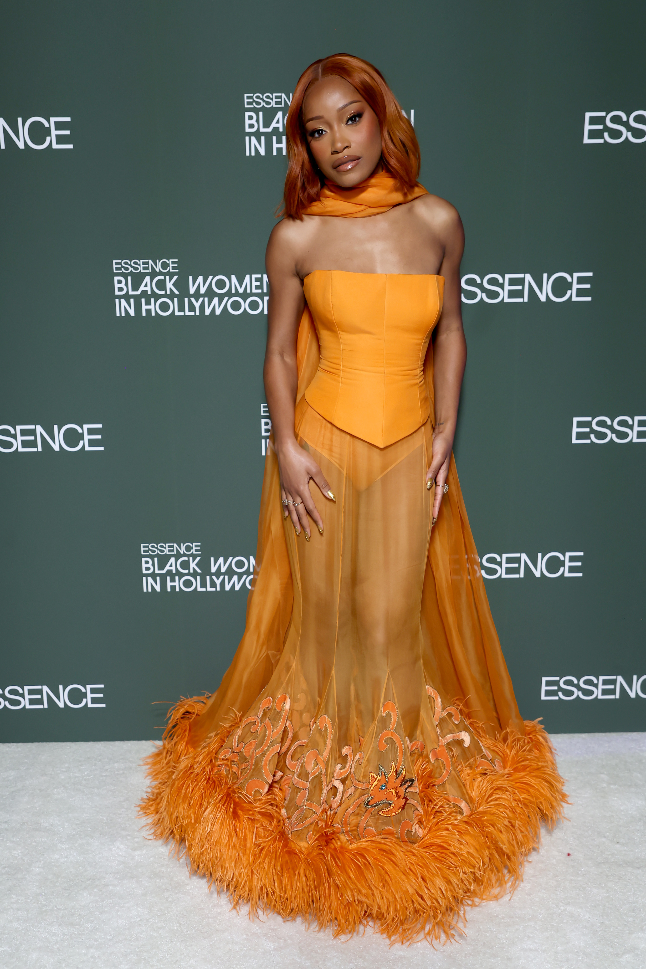 Keke Palmer wore a vintage orange Dior by John Galliano corset gown