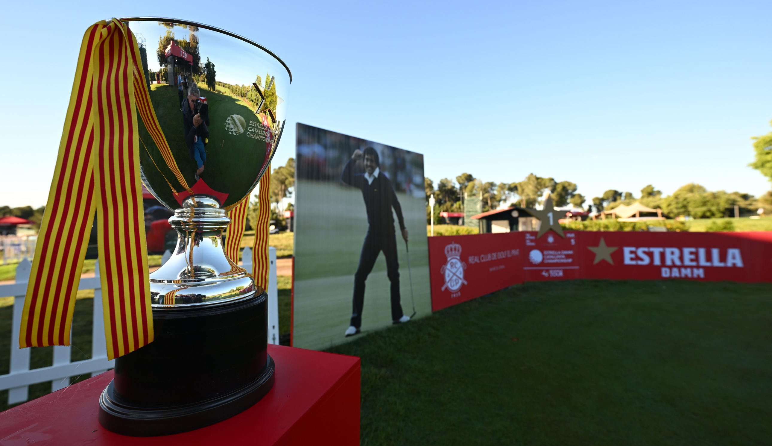 A general view of the first tee area prior to the Estrella Damm Catalunya Championship