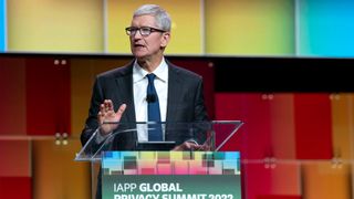 Tim Cook speaking at the IAPP Global Privacy Summit 2022