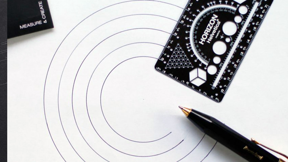 The Horizon Helvetica tool being used to draw designs