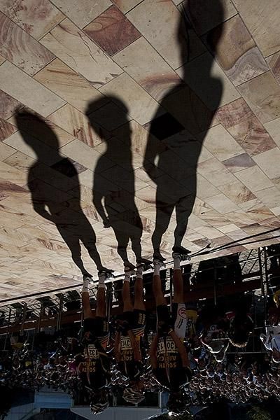 The South African team at the sign on in Melbourne's Federation Square.