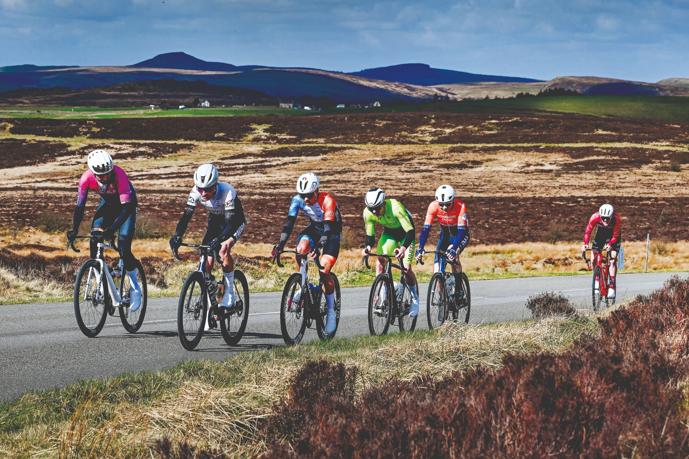 Riders competing in a bike race