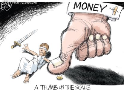 Political Cartoon U.S. War on Women SCOTUS Equality Justice Money