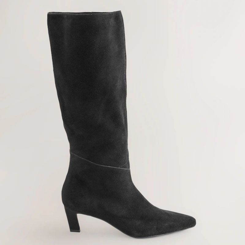 Next , Forever Comfort&amp;reg; Knee High Chisel Toe Heeled Boots