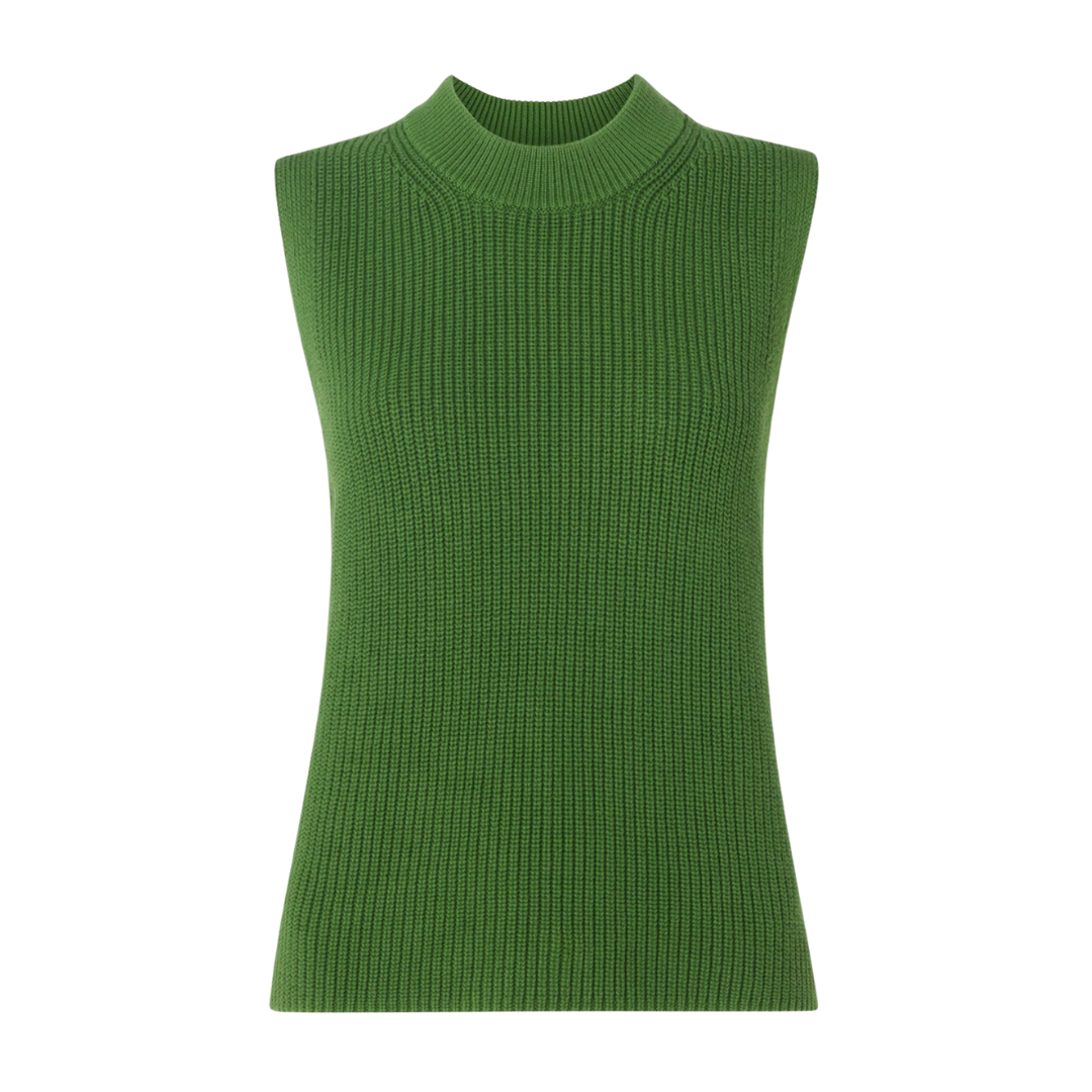 Whistles, Green Cotton Back Detail Ribbed Tank