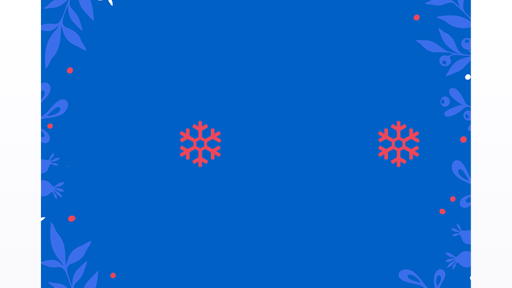 Christmas optical illusion showing two red snowflakes
