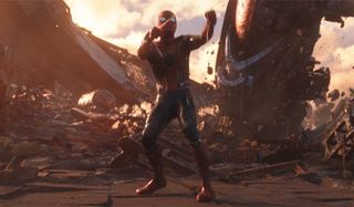 Spider-Man fighting Thanos in Infinity War