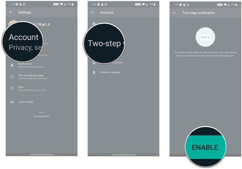 Android için WhatsApp'ta iki faktörlü kimlik doğrulama nasıl etkinleştirilir?