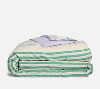 Brooklinen green linen duvet