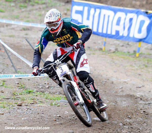 Greg Minnaar (South Africa) rides toward a bronze medal