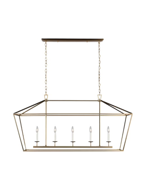Traditional Steel Linear Lantern Chandelier
