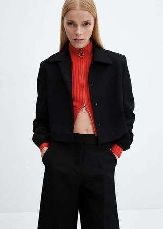Cropped suit jacket - Women