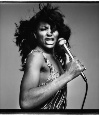 Tina Turner, performer, dress by Azzaro, New York, June 13, 1971