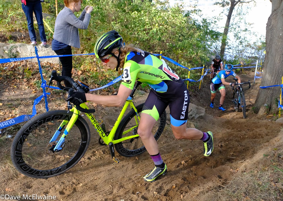 Natasha Elliot (Garneau-Easton) racing to a 7th place finish today