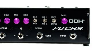 A photo showing the right front of the Fuchs Audio Technology ODH hybrid tube/solid-state amp