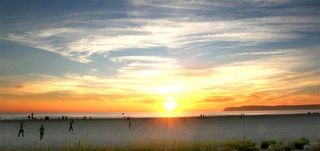 Coronado Beach in San Diego, Calif., at sunset.