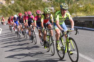Jay McCarthy (Tinkoff) leads the break during the first week of the Giro