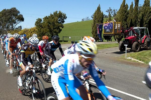 Australian support from a farming vantage point during the men's race in the Herald Sun Classic.