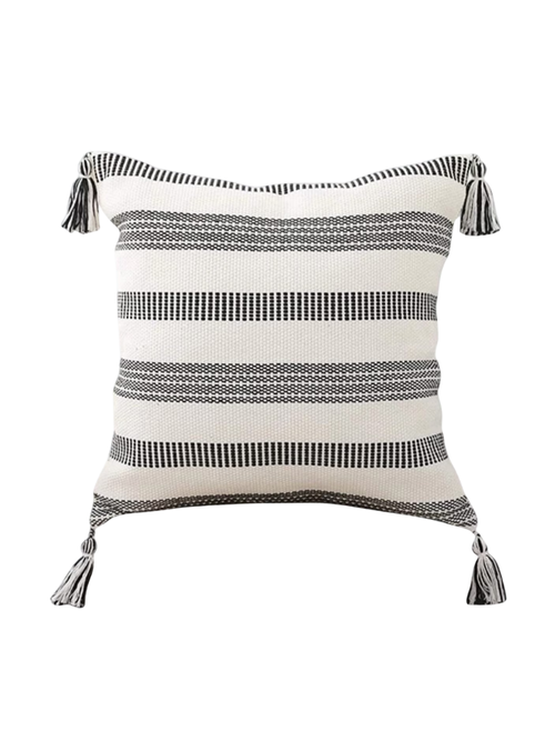 Boho Outdoor Tassel Throw Pillow Cover