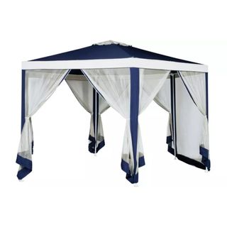 4m Hexagonal Garden Gazebo with Side Panels