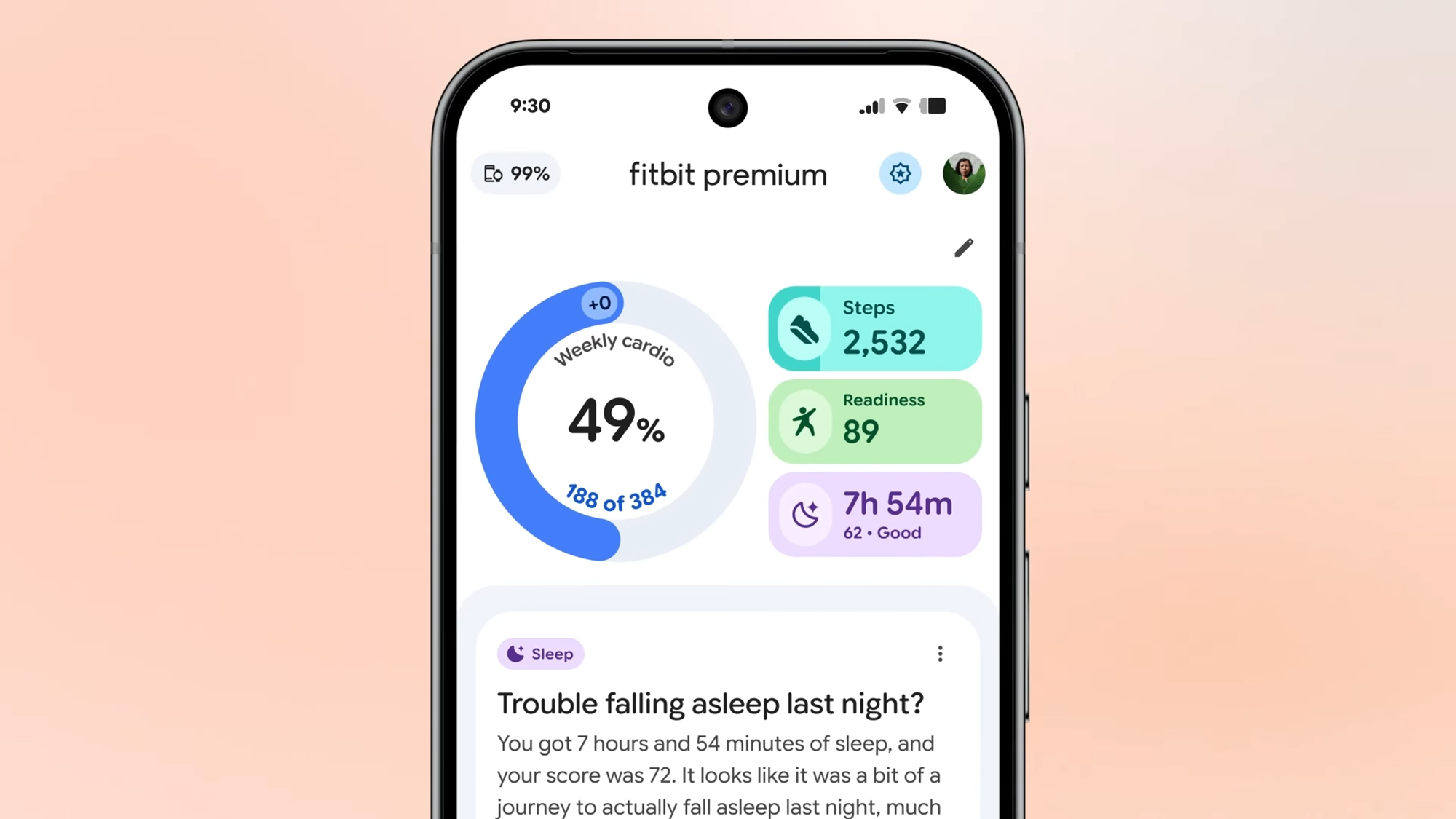 Fitbit AI coach inside the app