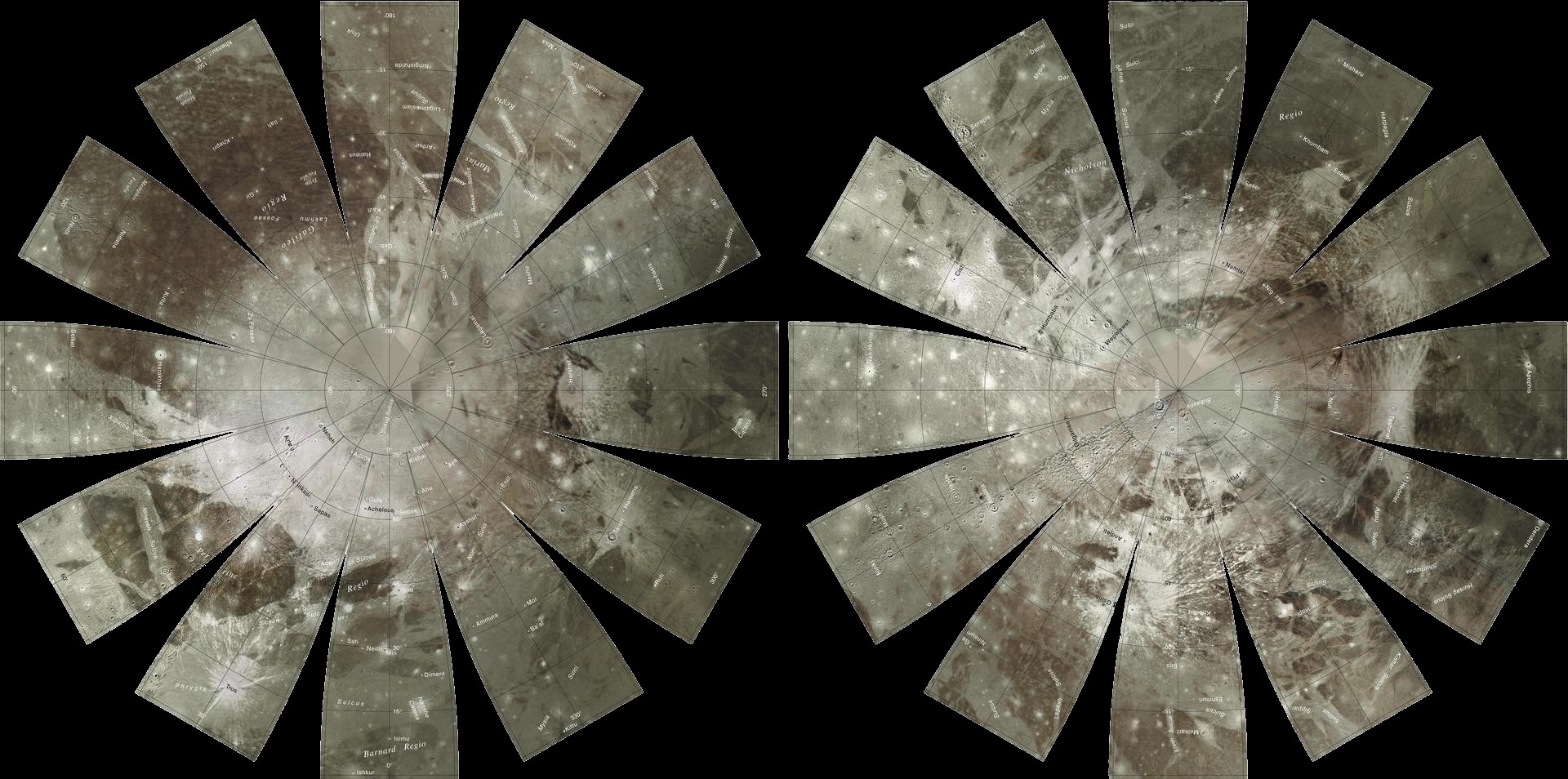 two grey discs on a black background