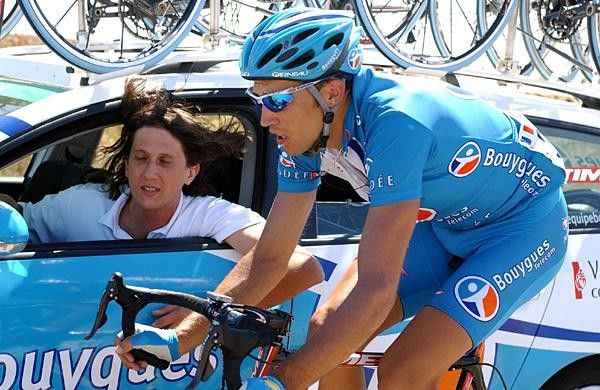 Mathieu Claude (Bouygues Telecom) during his breakaway attempt.