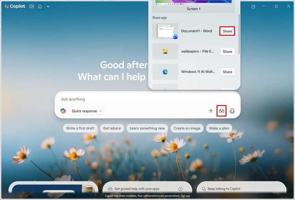 Copilot Vision on desktop