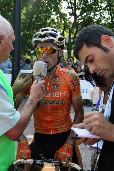 Sammy Sanchez (Euskaltel-Euskadi) is interviewed post-race.