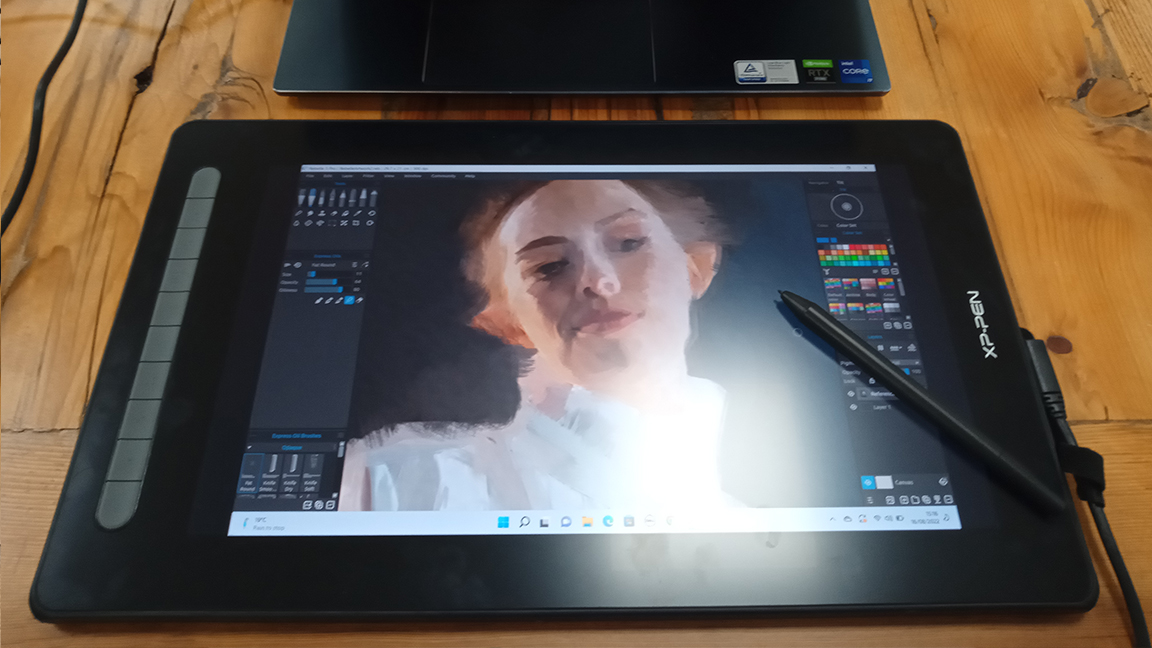 XP-Pen Artist 16 (2nd gen) review; a photo of a tablet on a table