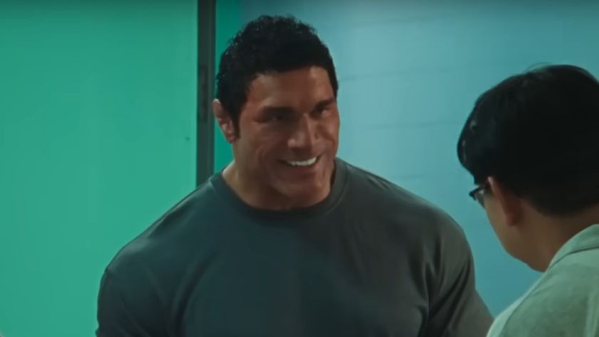 Dwayne Johnson as Mark Kerr in The Smashing Machine