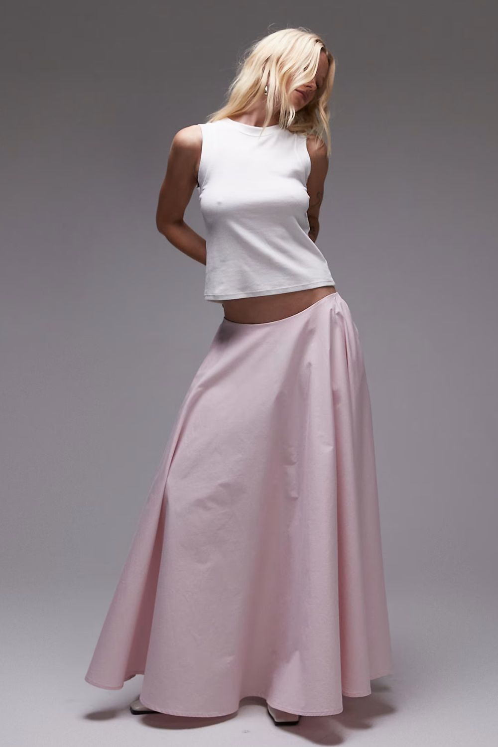 ASOS Poplin volume circle maxi skirt