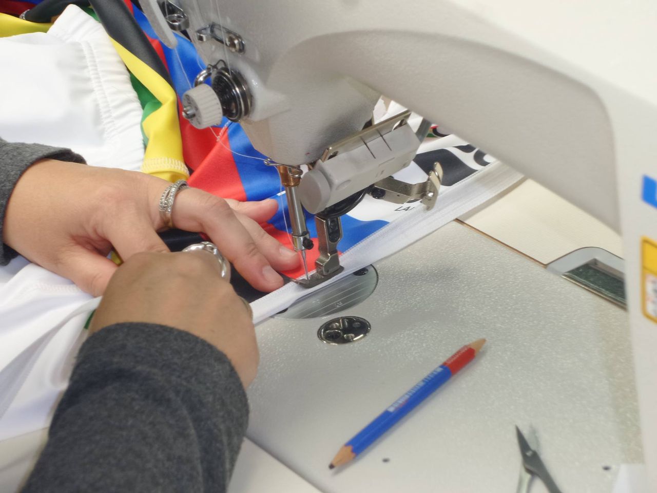 Stitching the jersey
