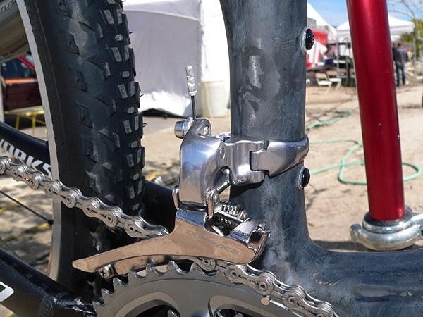 A Dura-Ace mech handles gear shifts up front.