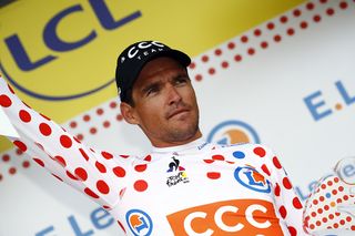 Greg Van Avermaet (CCC) wears the mountain jersey at the Tour de France
