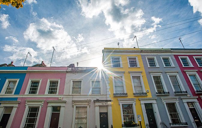 Colourful houses in Notting Hill London