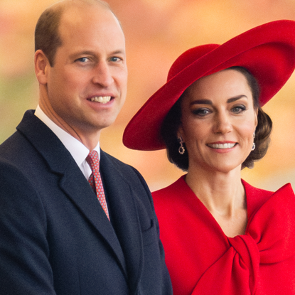 Prince William, Prince of Wales and Catherine, Princess of Wales attend a ceremonial welcome for The President and the First Lady of the Republic of Korea at Horse Guards Parade on November 21, 2023 in London, England. King Charles is hosting Korean President Yoon Suk Yeol and his wife Kim Keon Hee on a state visit from November 21-23. It is the second incoming state visit hosted by the King during his reign.