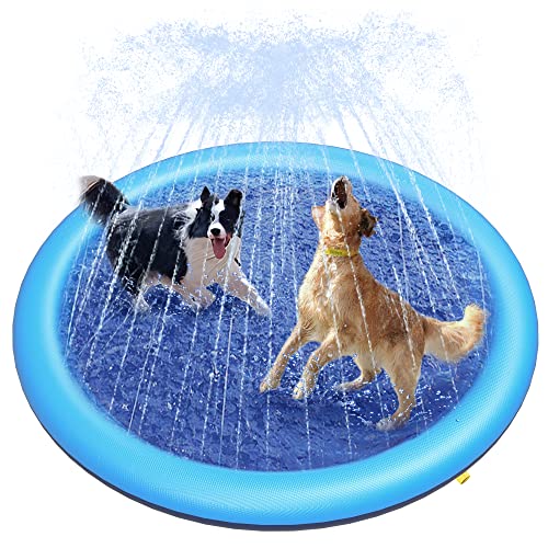 Peteast Dog Pool 59" Anti-Slip Dog Pools for Large Dogs 0.58 Mm Thick Dog Splash Pool Summer Water Toy