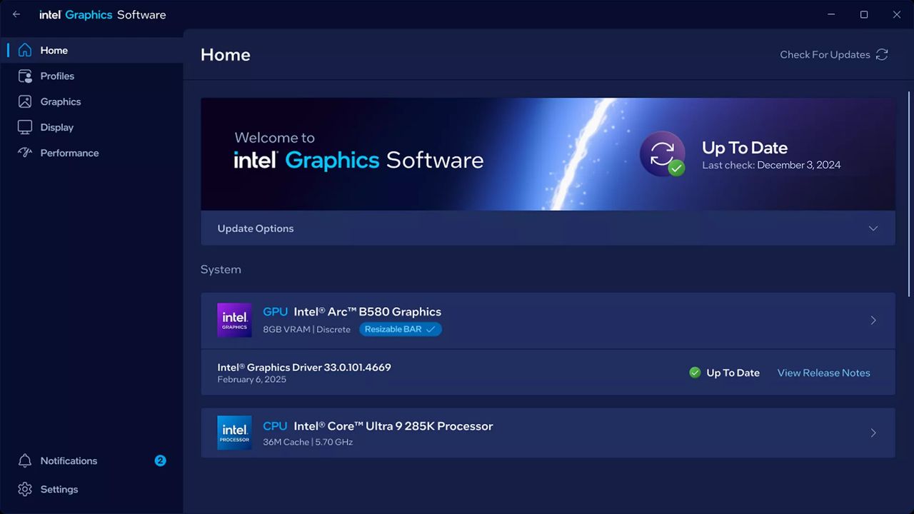 Intel's new Graphics Software app