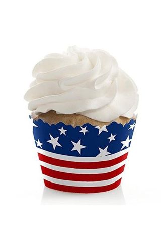 Big Dot of Happiness Stars and Stripes - Memorial Day, 4th of July, & Labor Day USA Patriotic Party Cupcake Decor - Party Cupcake Wrappers