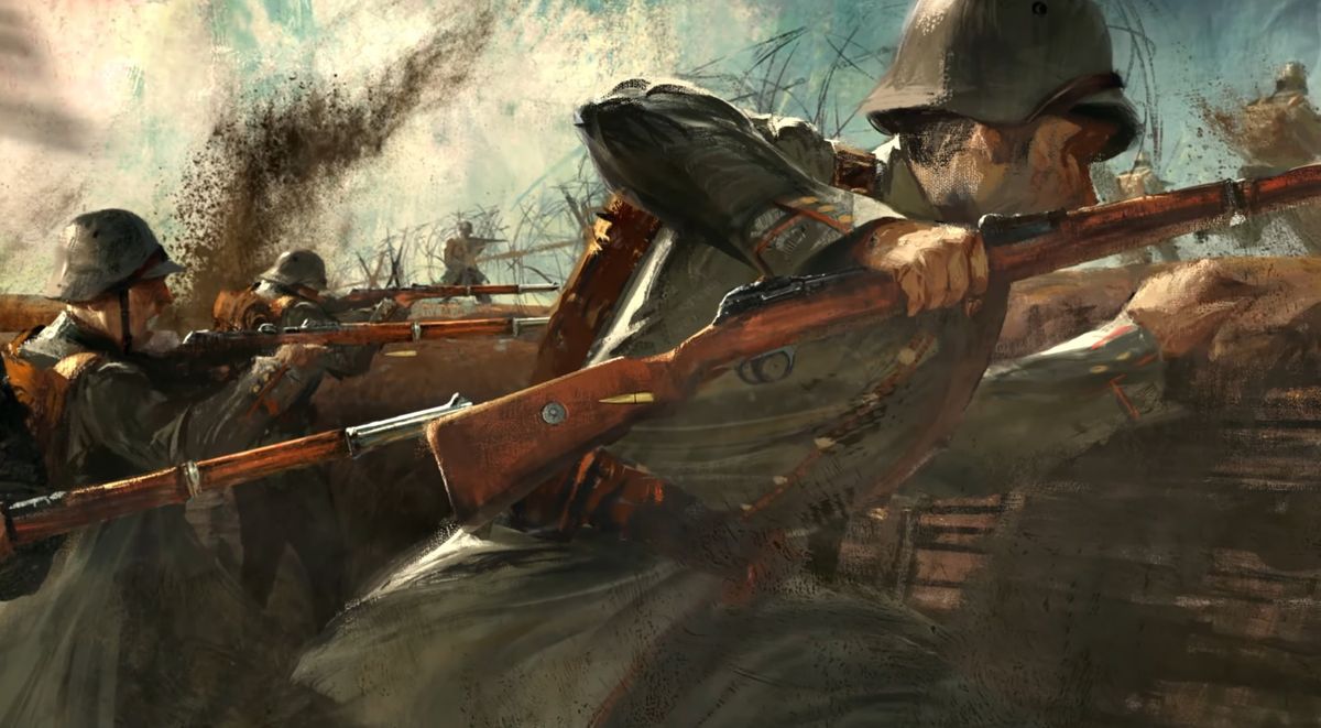 The Great War concept art of soldiers in the trenches