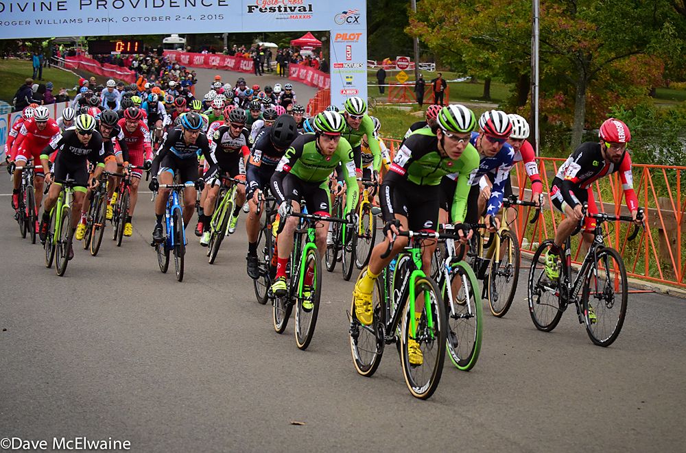 Curtis White (Cannondale) taking the hole-shot