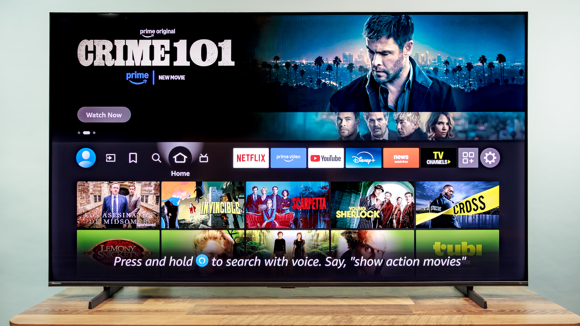 Hisense QD7 Mini LED TV on a table