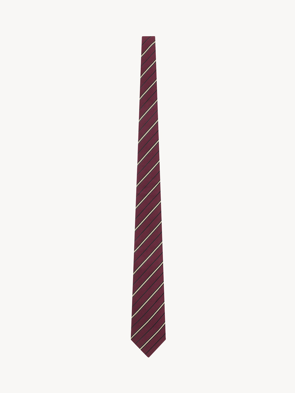 Striped Wide Tie in Wool and Silk