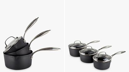 Eaziglide Neverstick3 Professional Non-Stick Lidded Saucepan Set