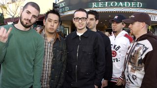 Linkin Park during "The Matrix Reloaded" Premiere - Black Carpet at Mann Village Theater in Westwood, California.